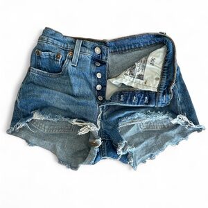 Levi's 501 Distressed Jean Shorts High-Waisted